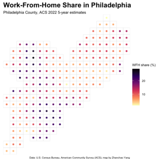 Work-From-Home Share in Philadelphia by Zhanchao Yang